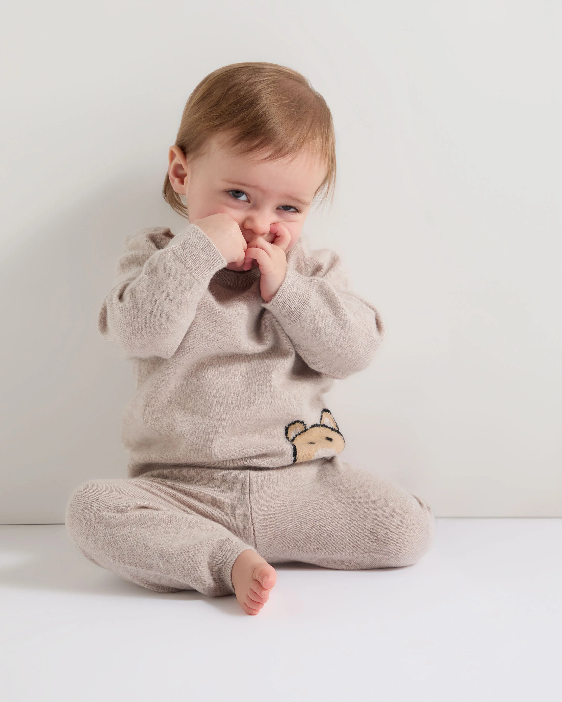 Bear Cashmere Jumper Light Oatmeal Brown - Image 3