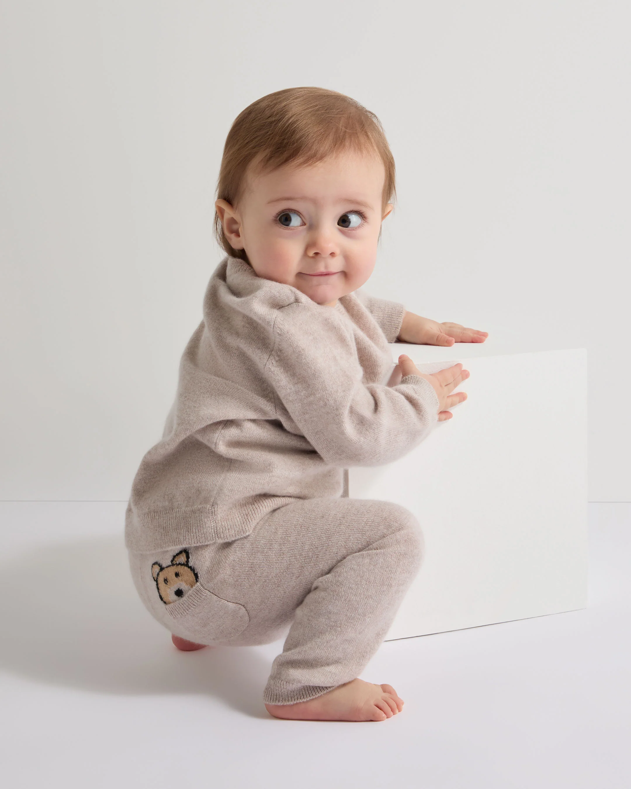 Bear Cashmere Jumper Light Oatmeal Brown - Image 4