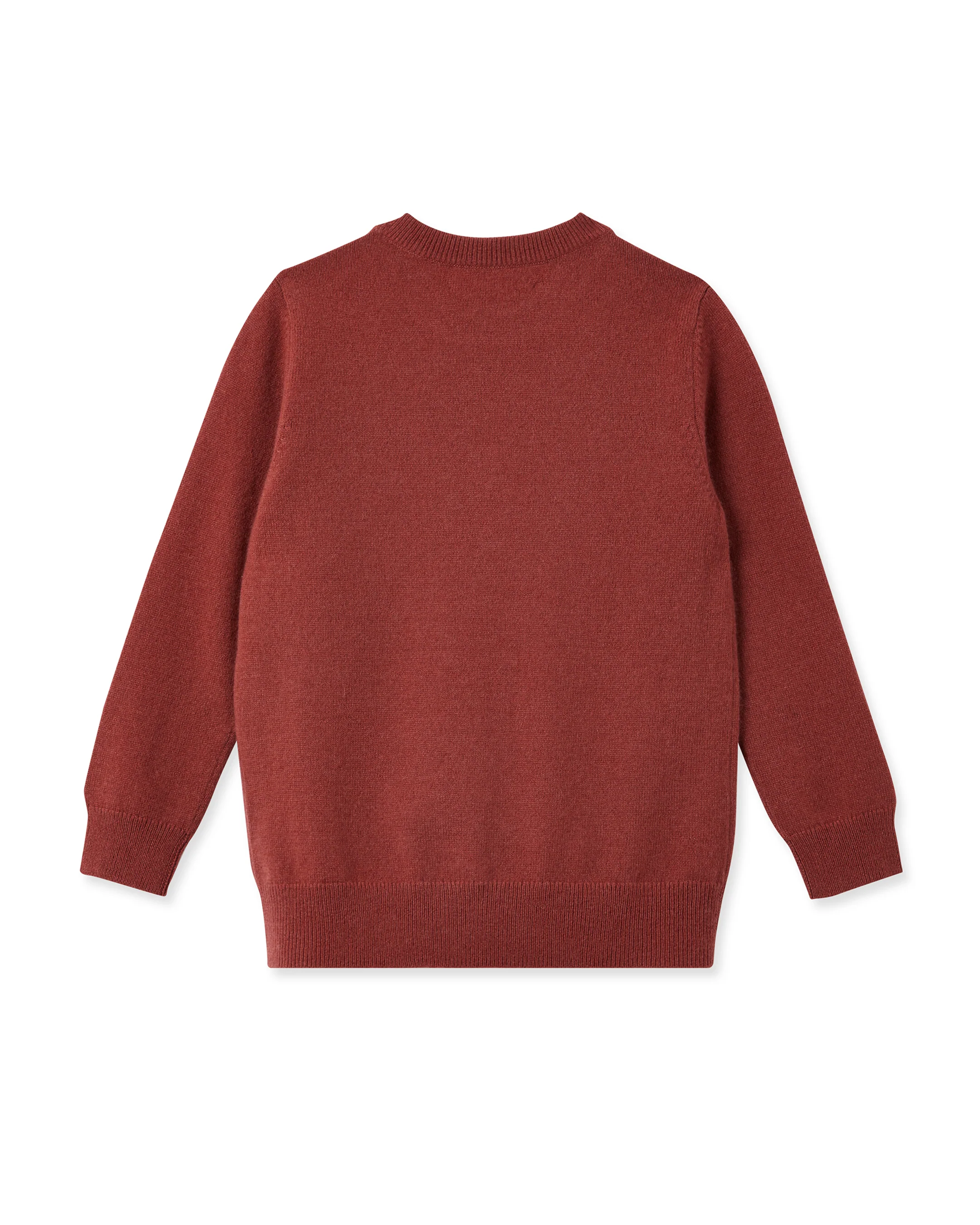 Boys Round Neck Cashmere Jumper Brick Red - Image 2
