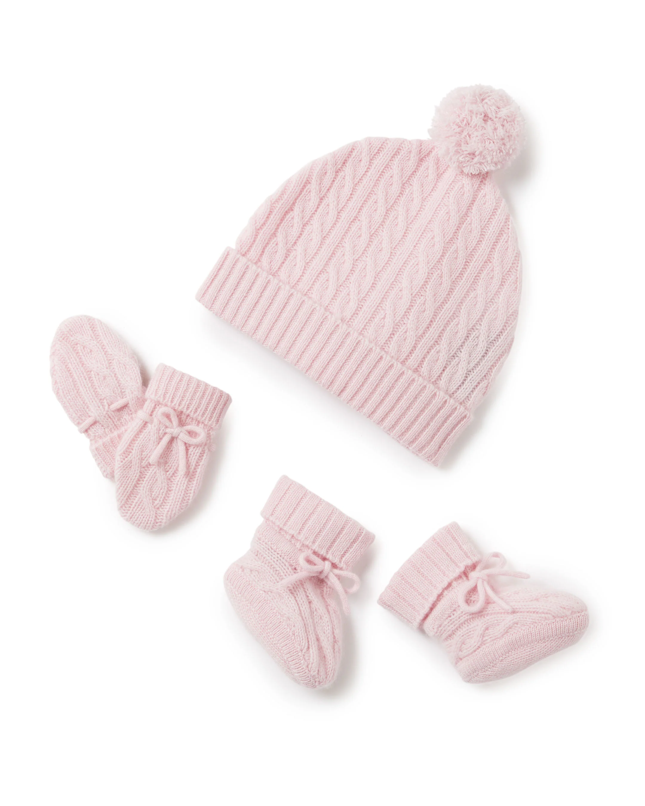 Cable Cashmere Booties Pale Pink - Image 3