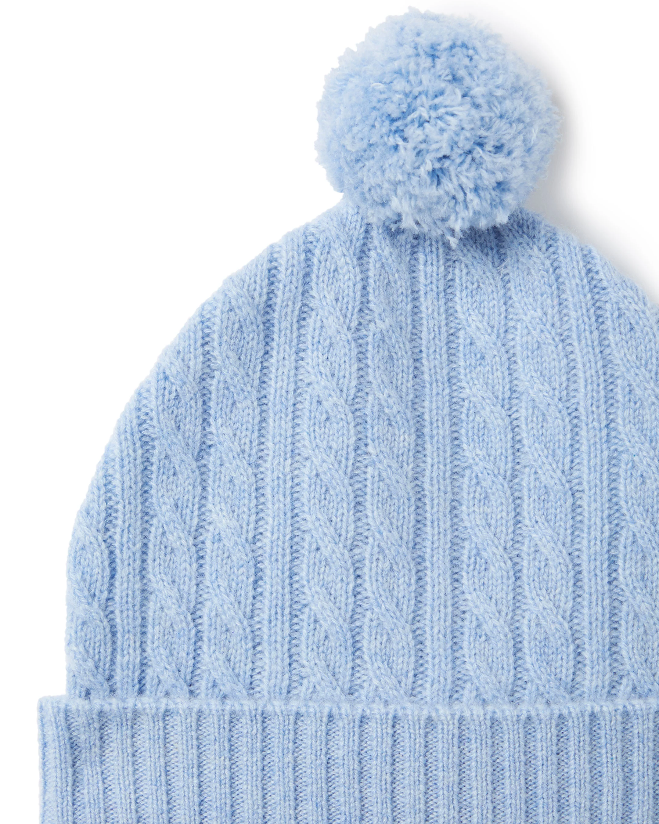 Cashmere Cable Hat Cornflower Blue - Image 2
