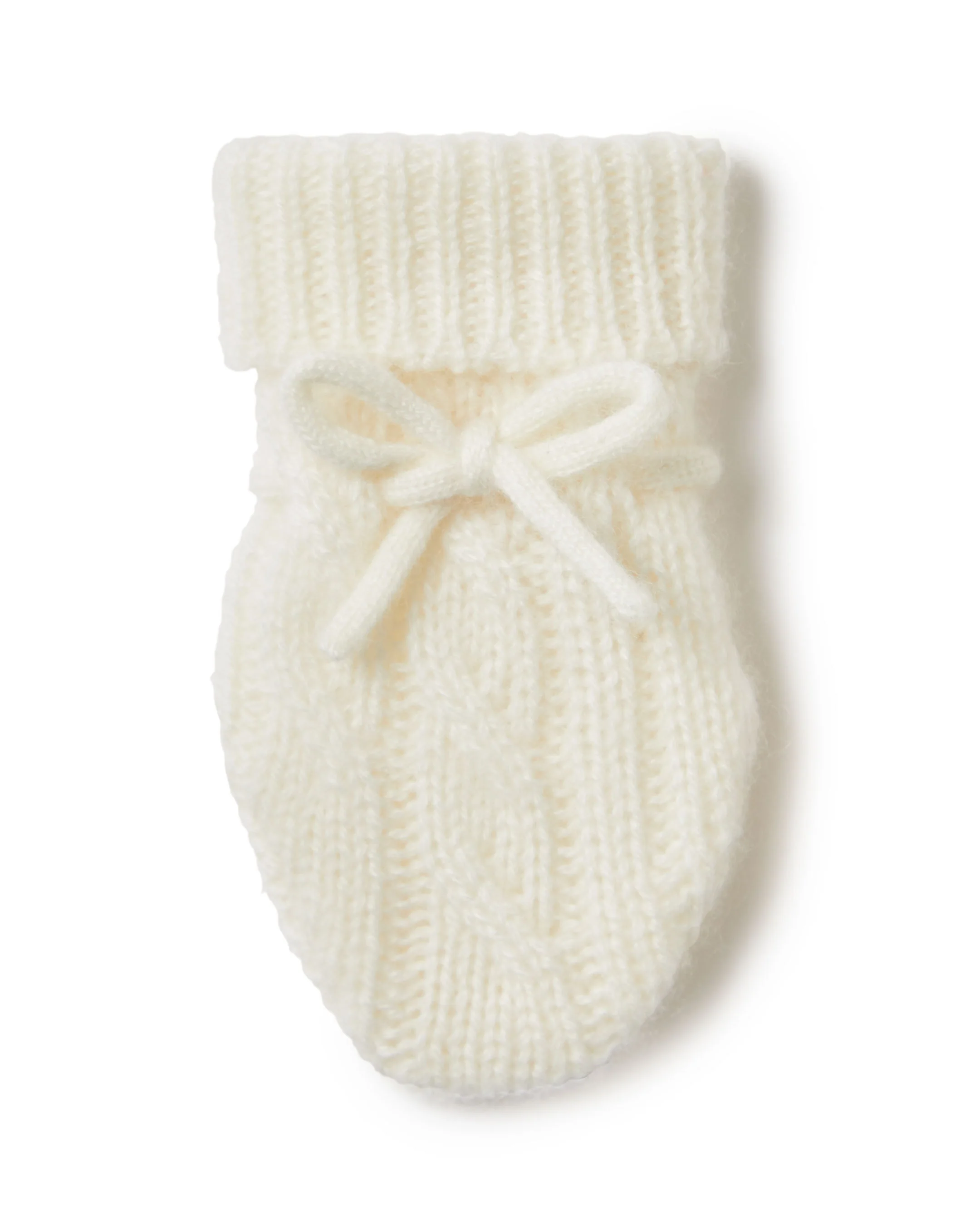 Cable Cashmere Mittens New Ivory White - Image 2