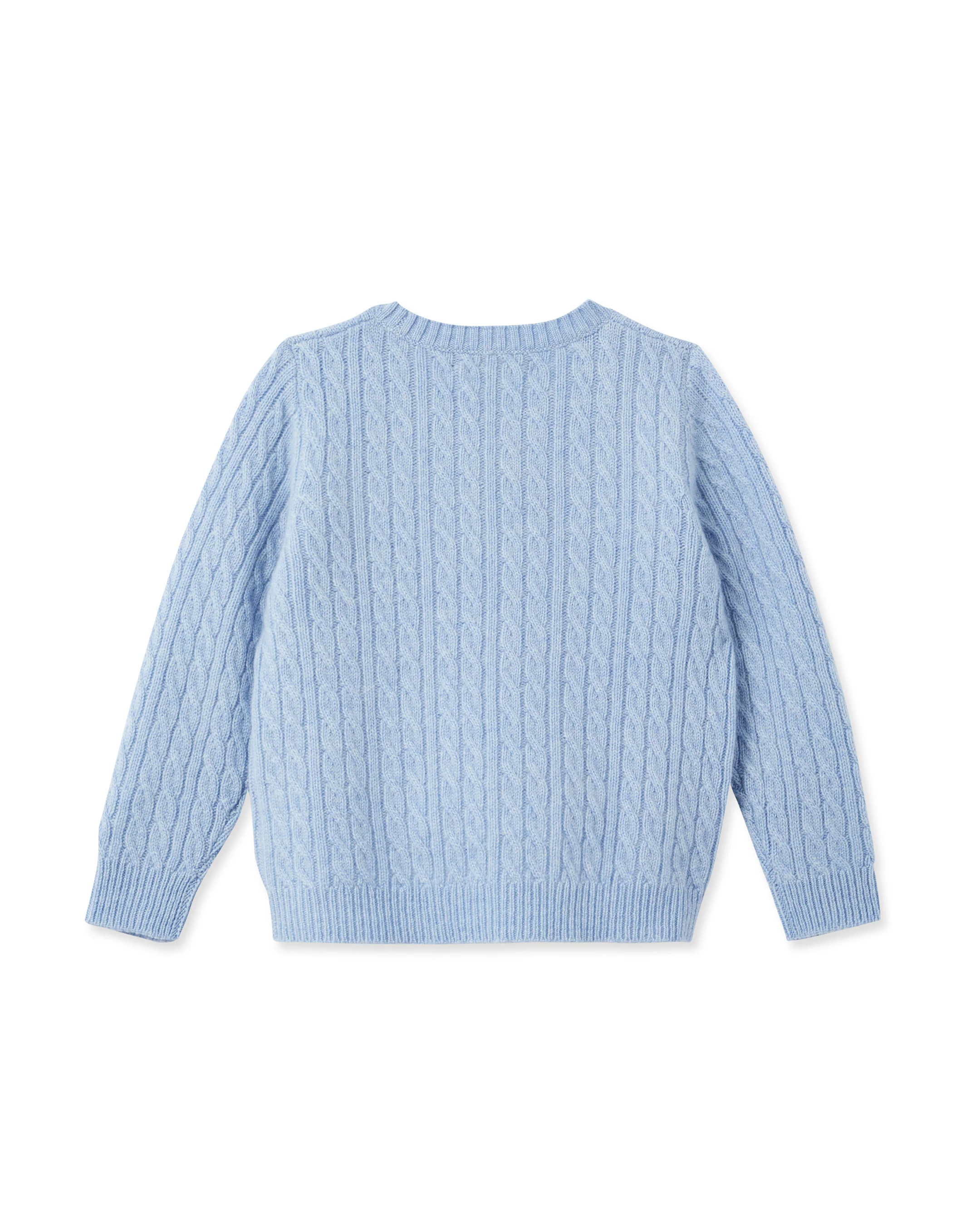 Cable Cashmere Jumper Cornflower Blue - Image 2