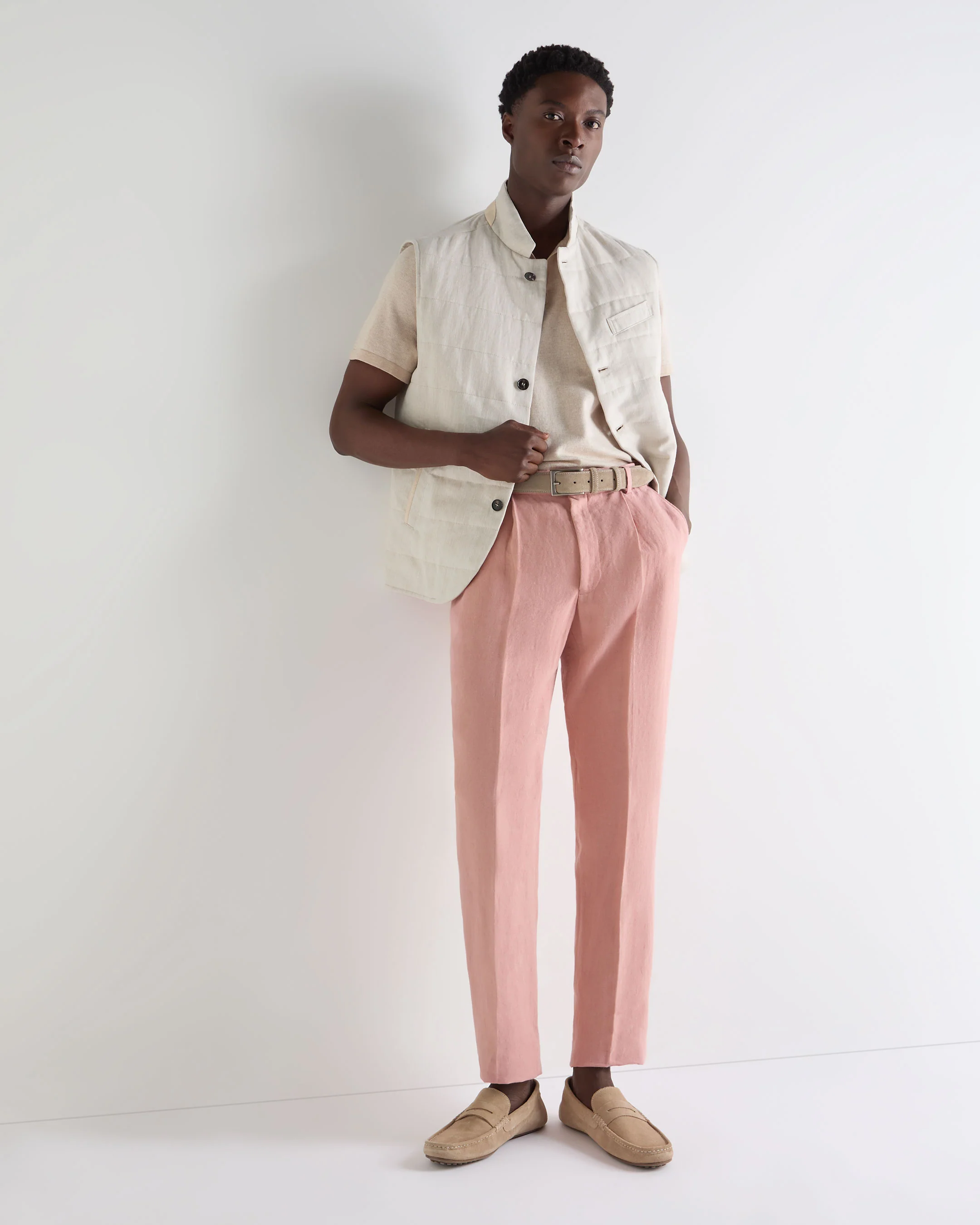 Men's Atrani Linen Trouser Pink - Image 6