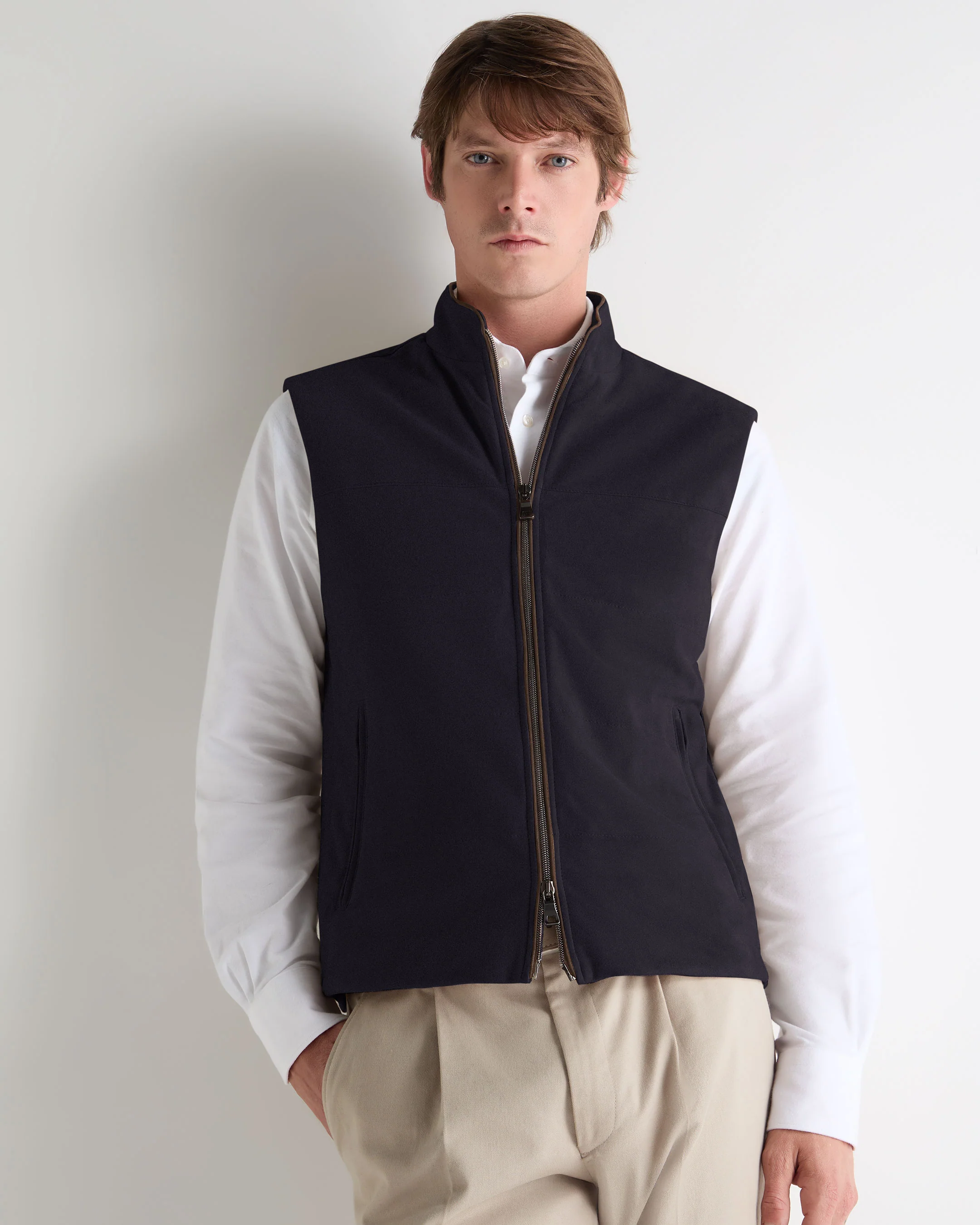 Men's Belgravia Suede Gilet Navy Blue