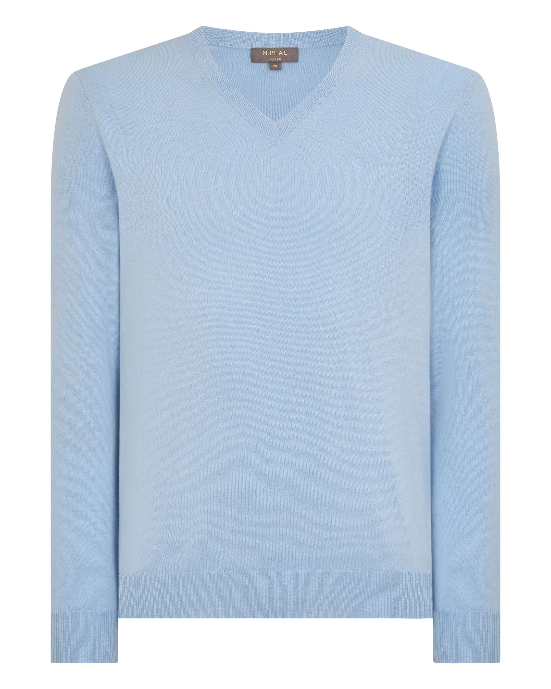 Men's Burlington V Neck Cashmere Jumper Sea Mist Blue - Image 2