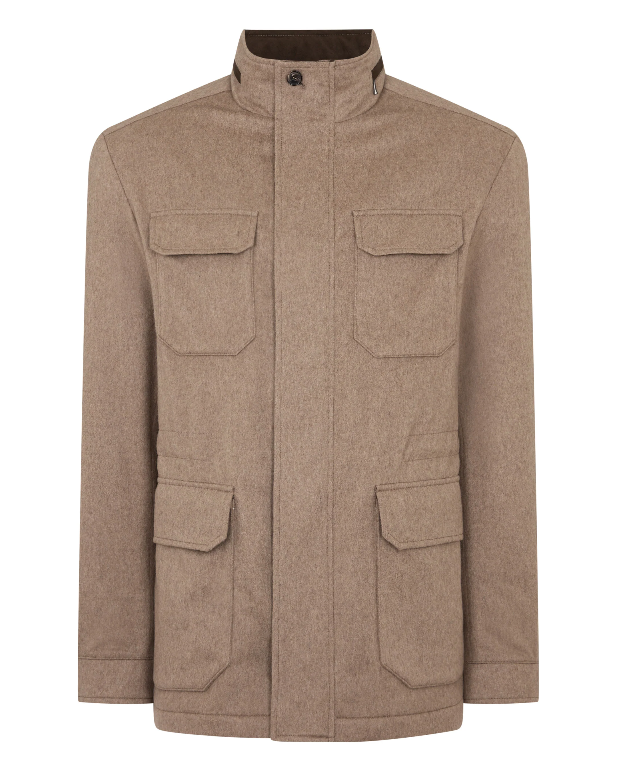 Men's Vale Cashmere Field Jacket Taupe Brown - Image 2