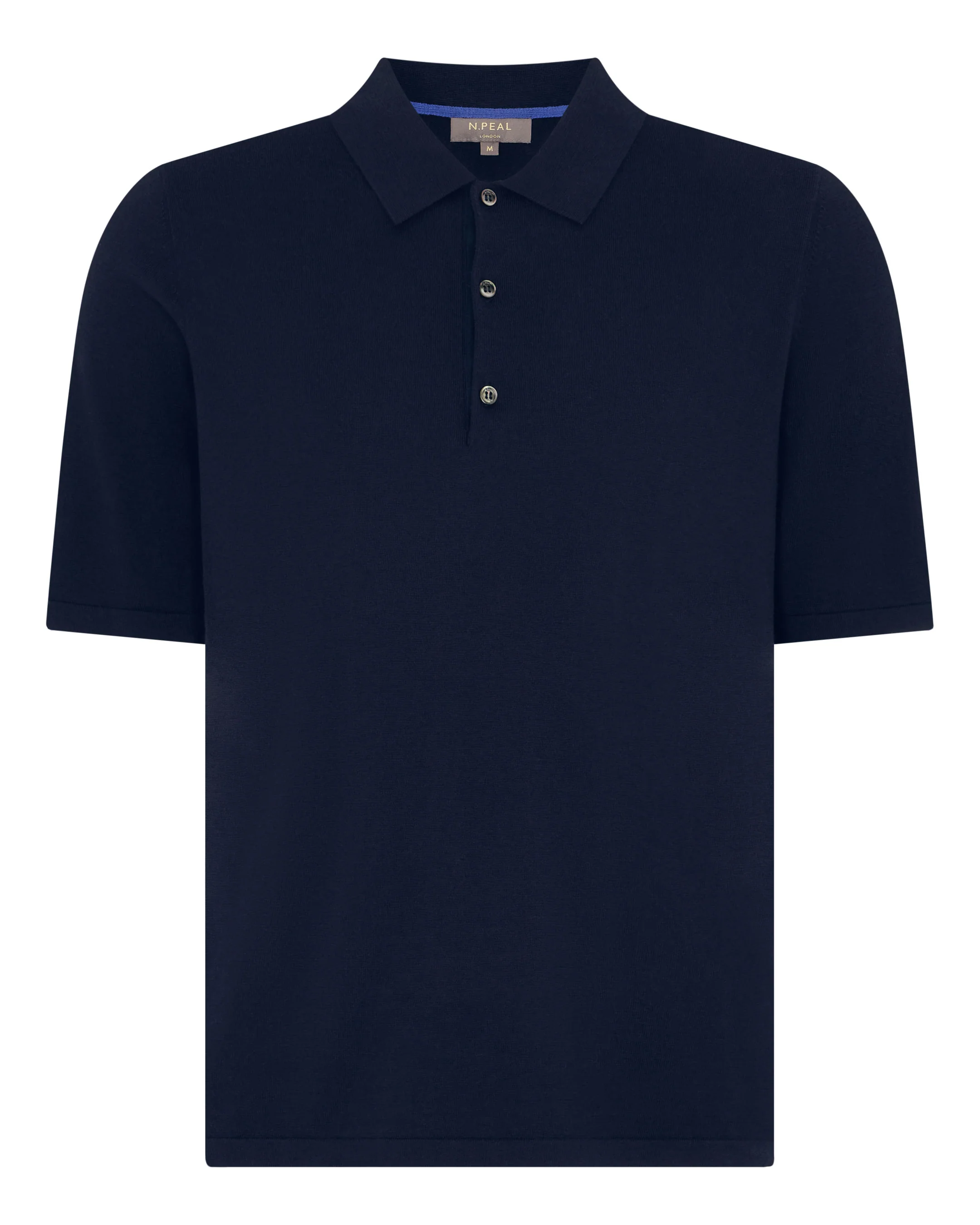 Men's Polzeath Cotton Cashmere Polo T-Shirt Navy Blue - Image 2