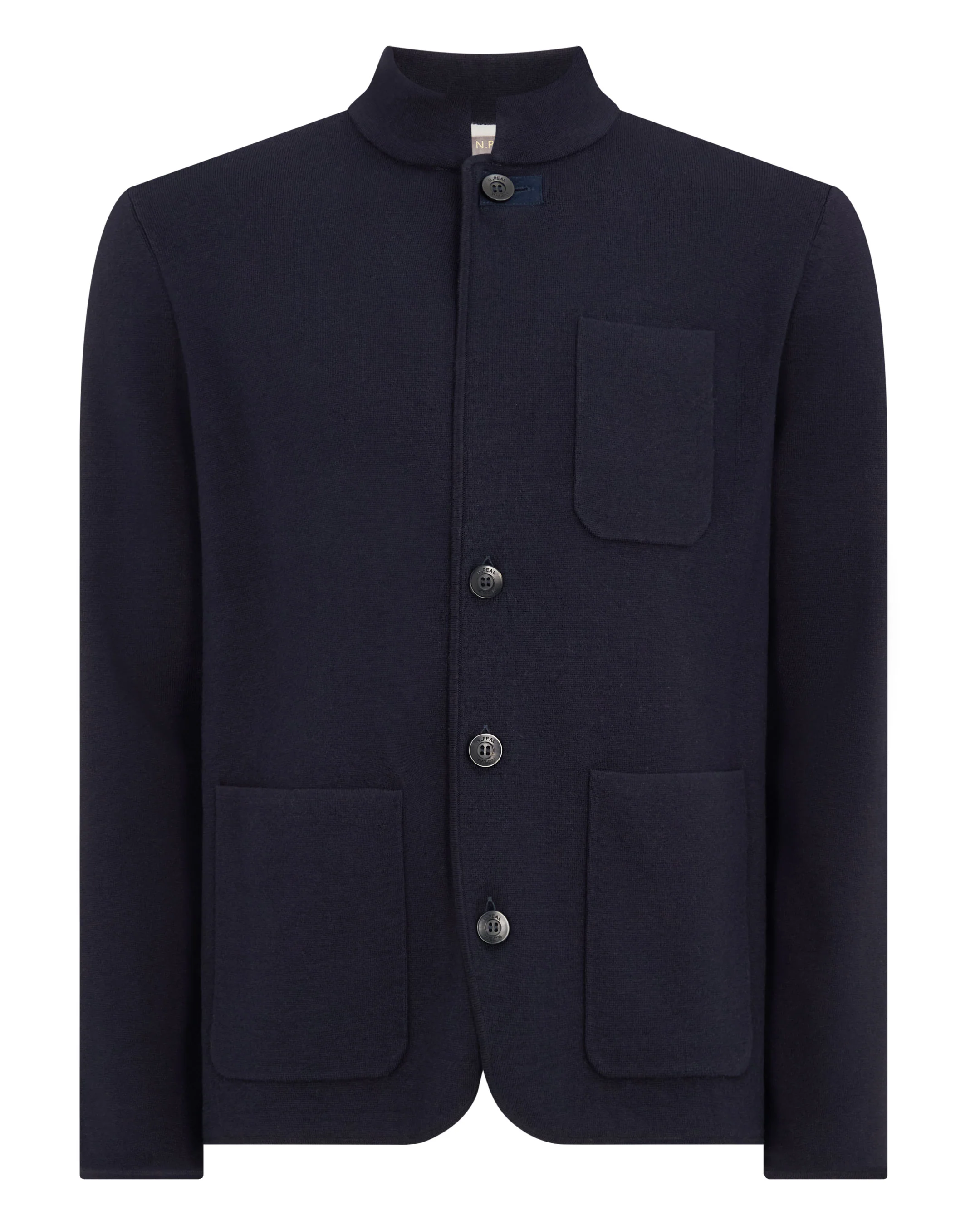 Men's Half Milano Cotton Blend Jacket Navy Blue - Image 2