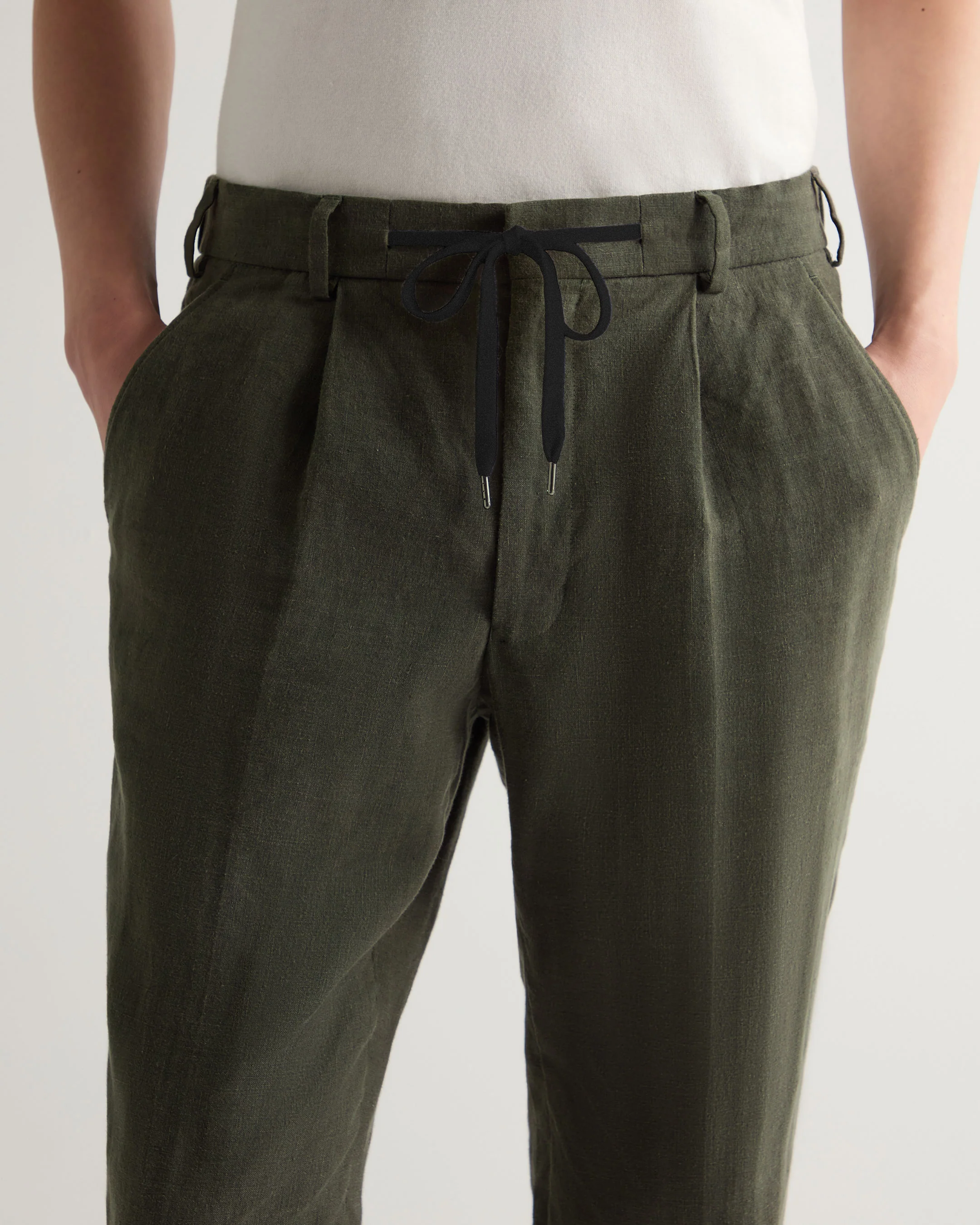 Men's Atrani Linen Trouser Arabica Khaki Green - Image 5