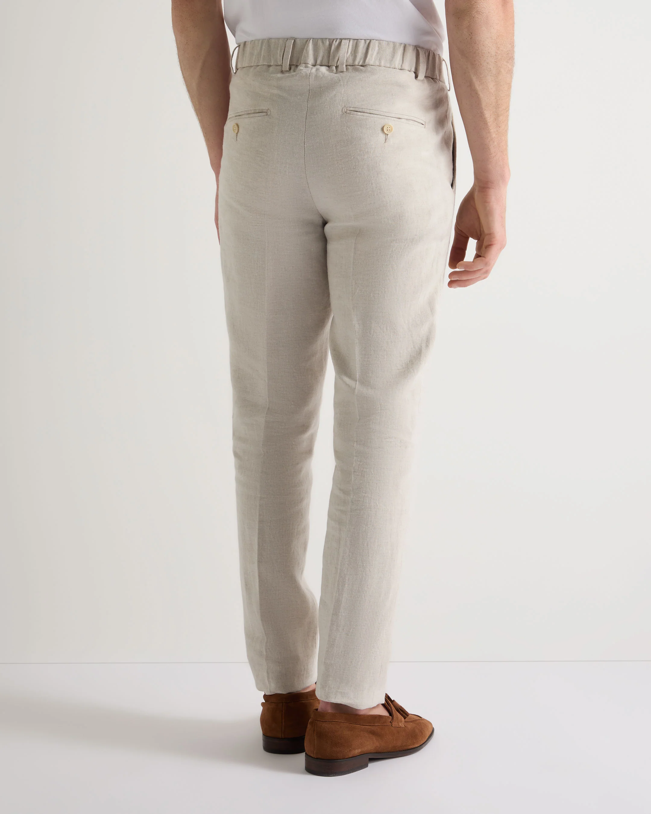 Men's Atrani Linen Trouser Sand Brown - Image 4