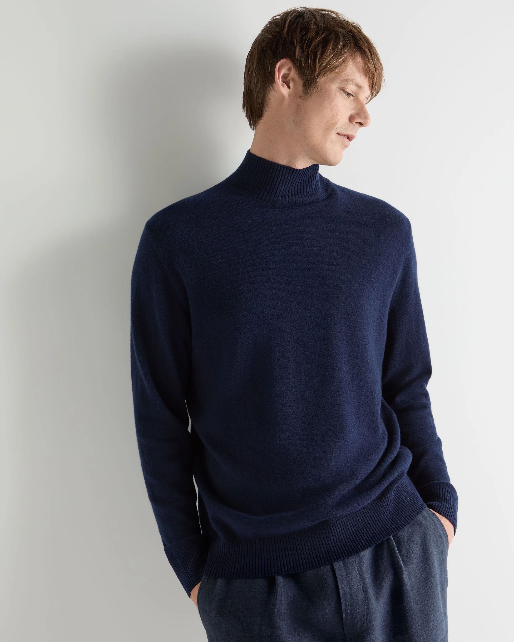 Men's Mayfair Turtle Neck Cashmere Jumper Deep French Blue - Image 5
