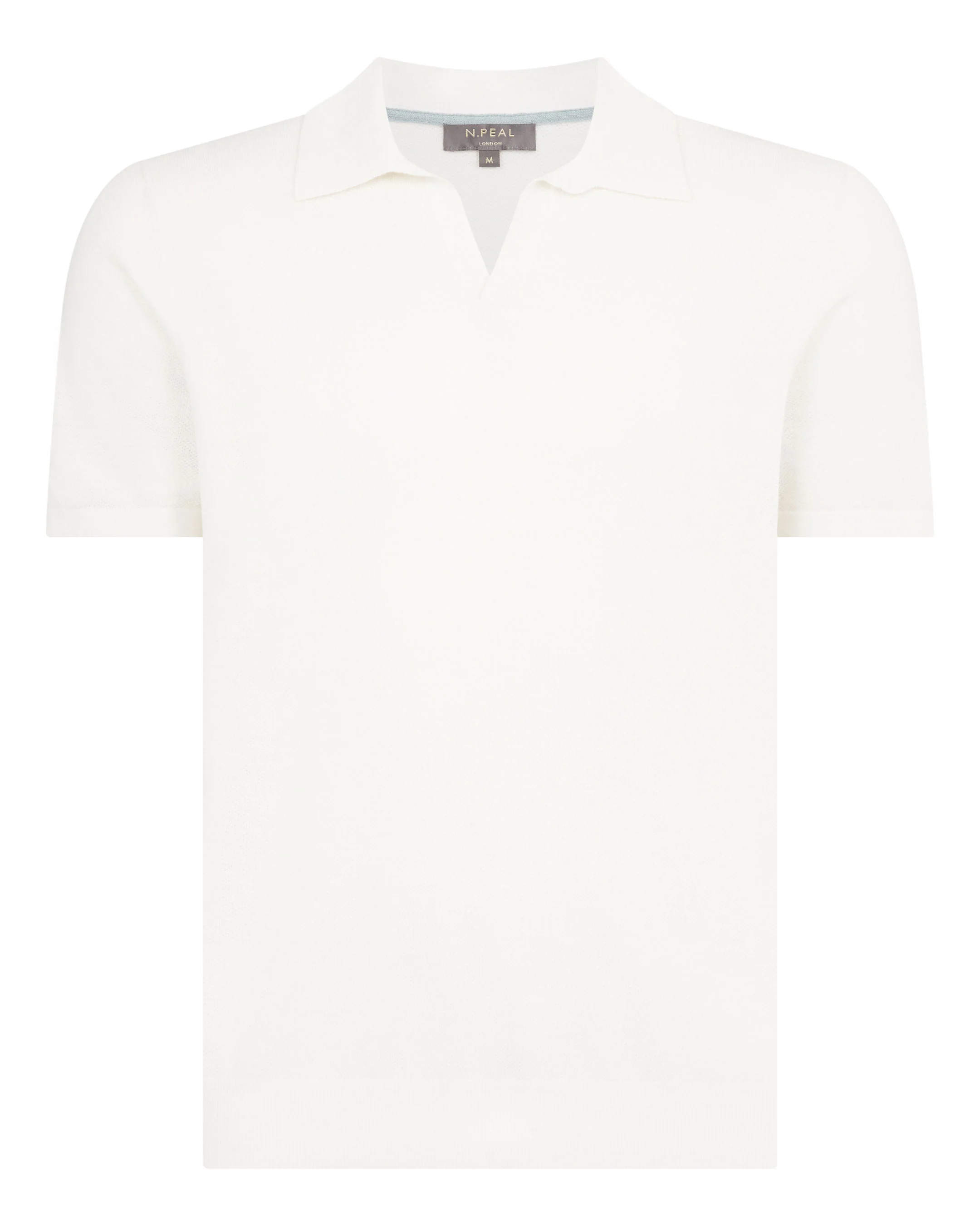 Men's Pique Linen Blend Polo White - Image 2
