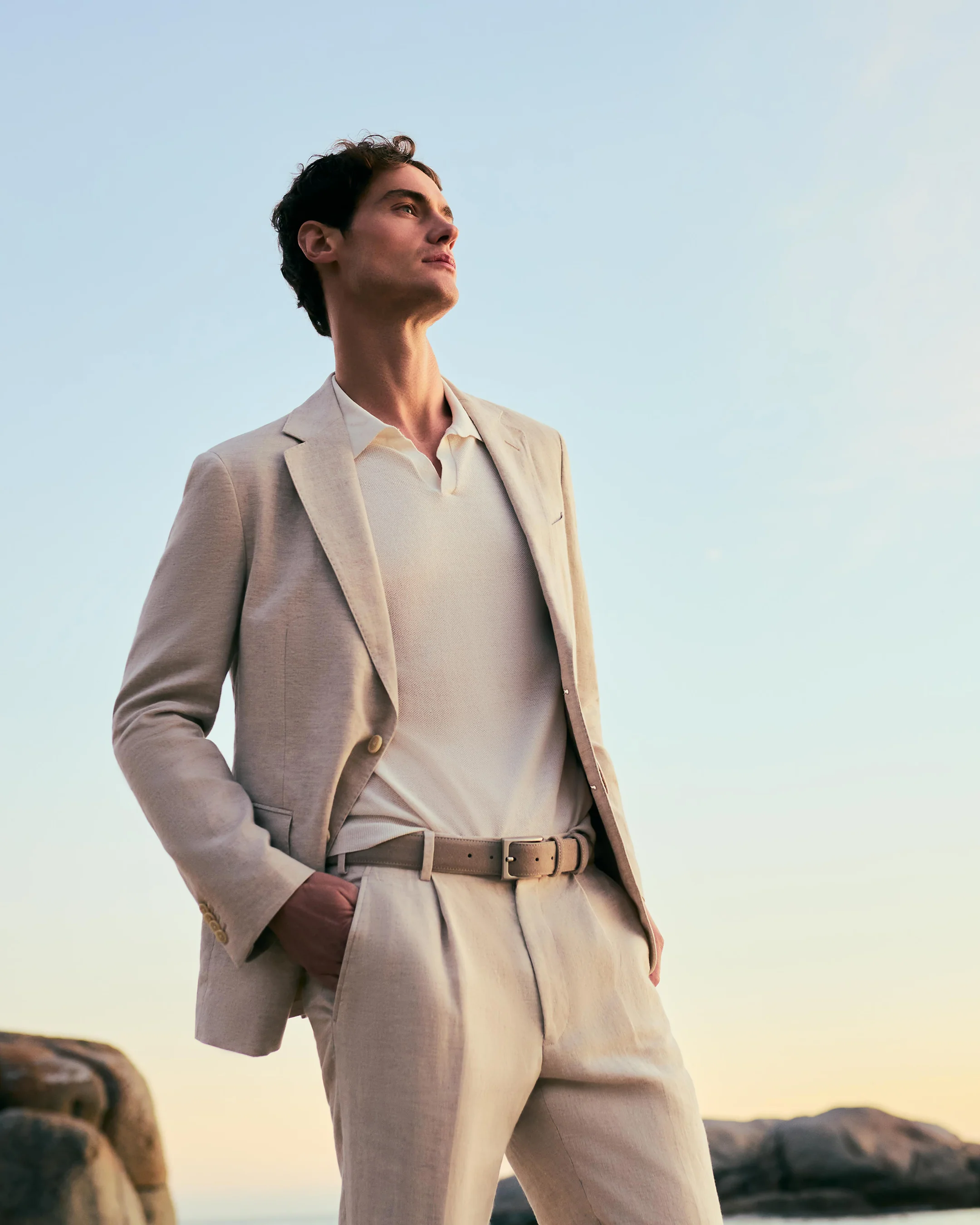 Men's Amalfi Linen Jacket Sand Brown - Image 7