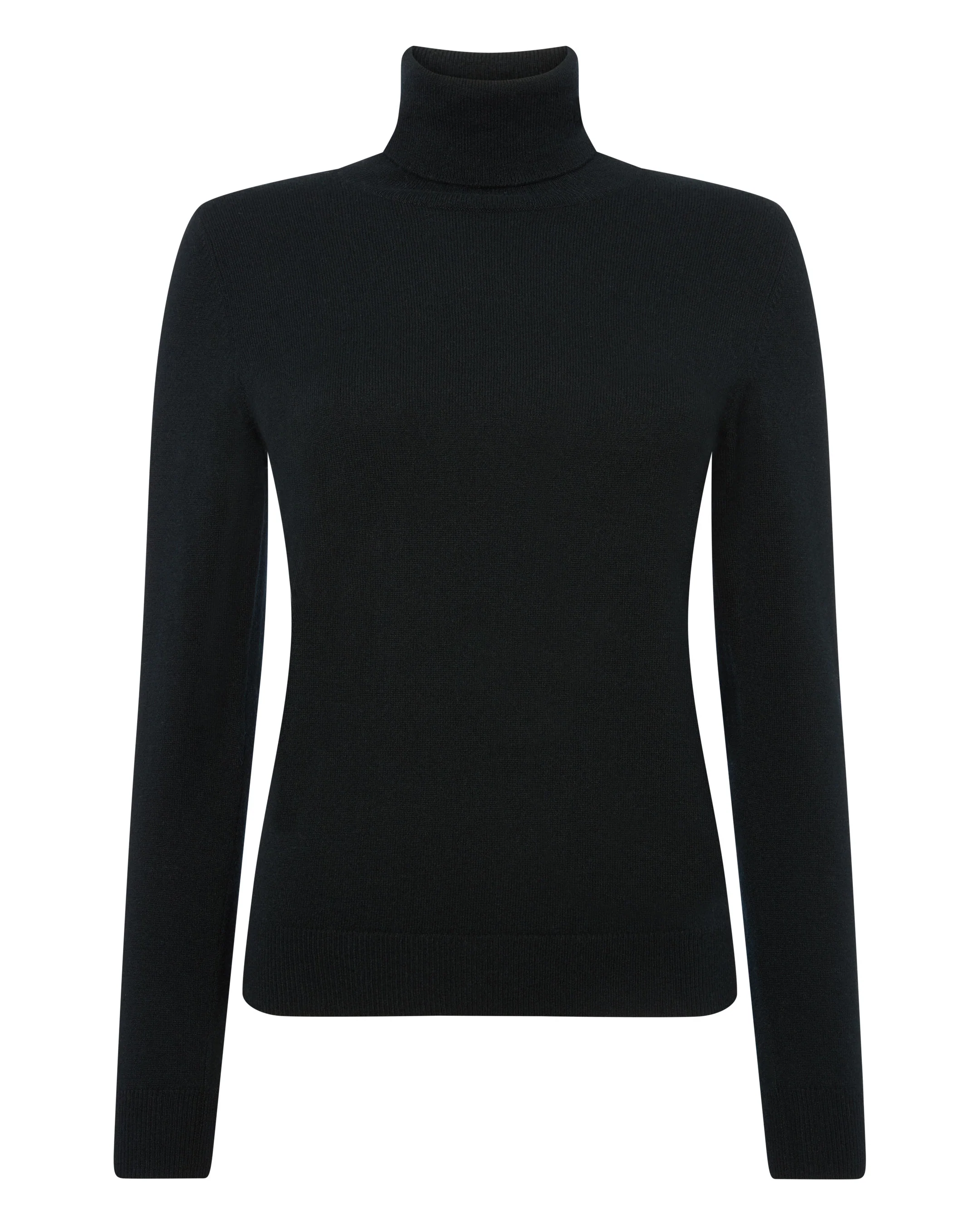 Women's Luna Roll Neck Cashmere Jumper Black - Image 2
