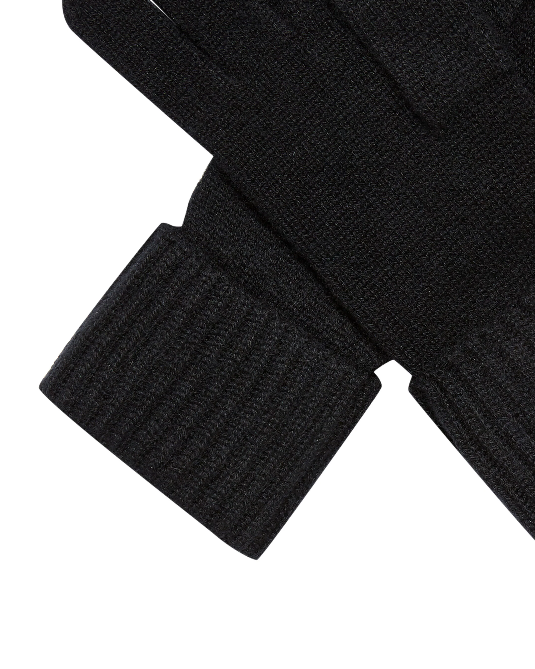 Women's Ribbed Cashmere Gloves Black - Image 2