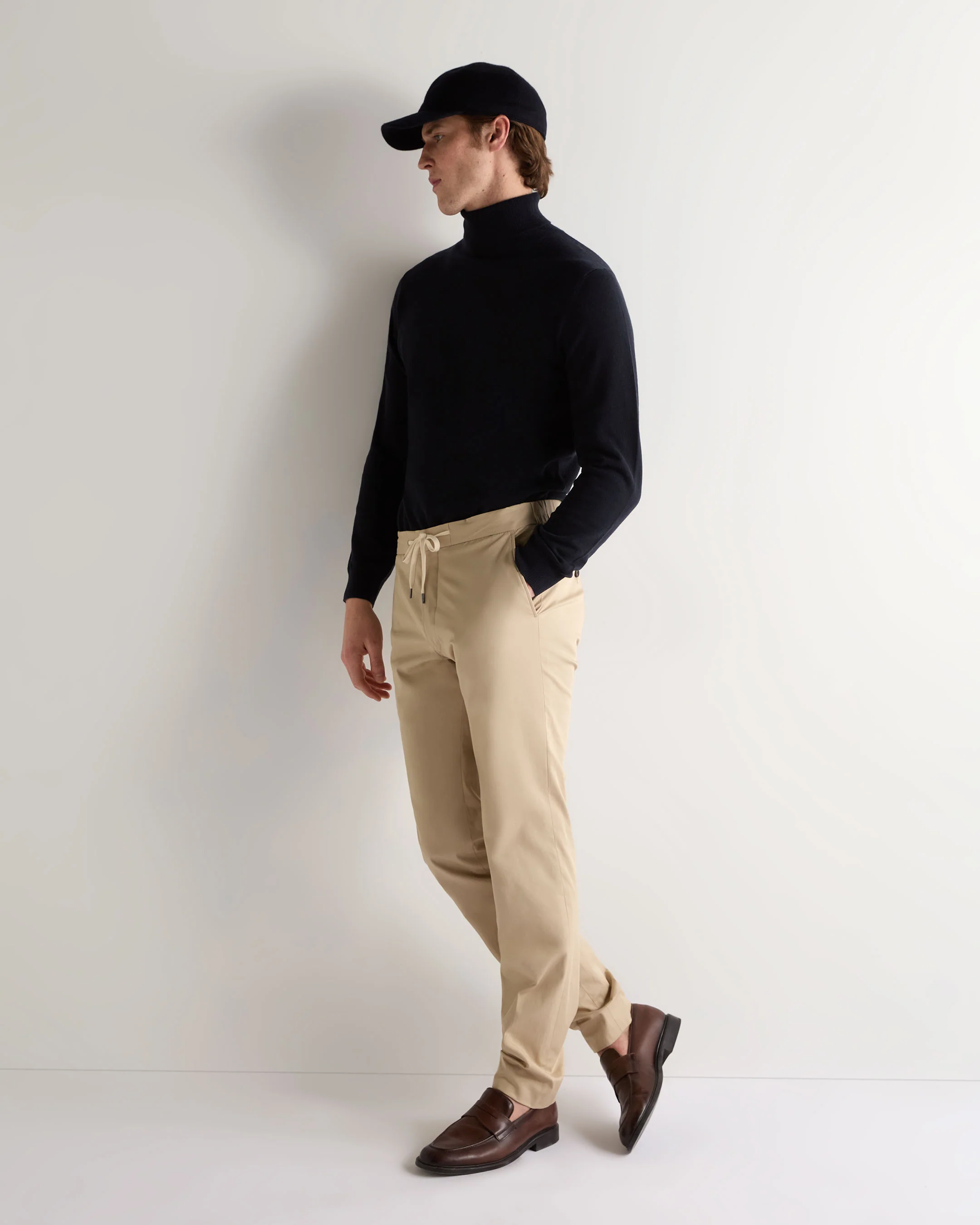 Men's Trafalgar Roll Neck Cashmere Jumper Navy Blue - Image 3
