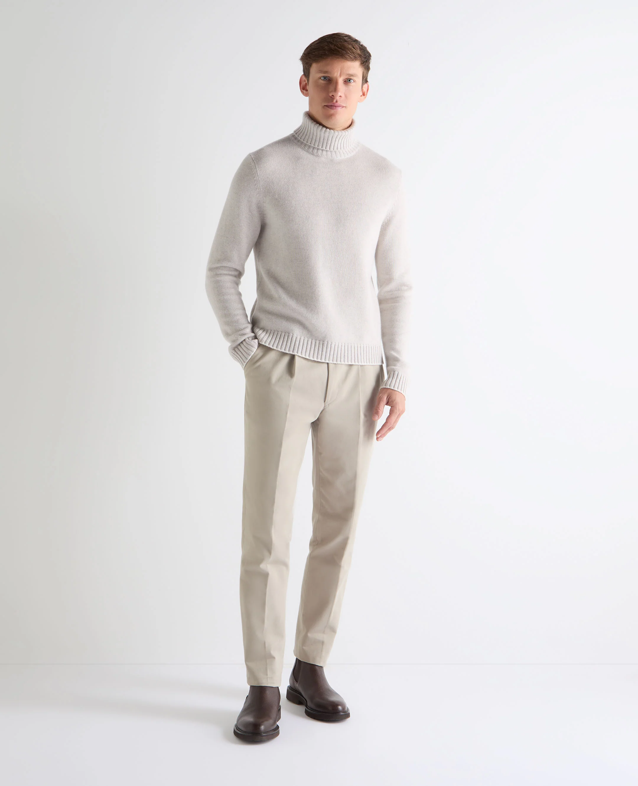 TUCCI CHUNKY ROLL NECK Pebble Grey - Image 4