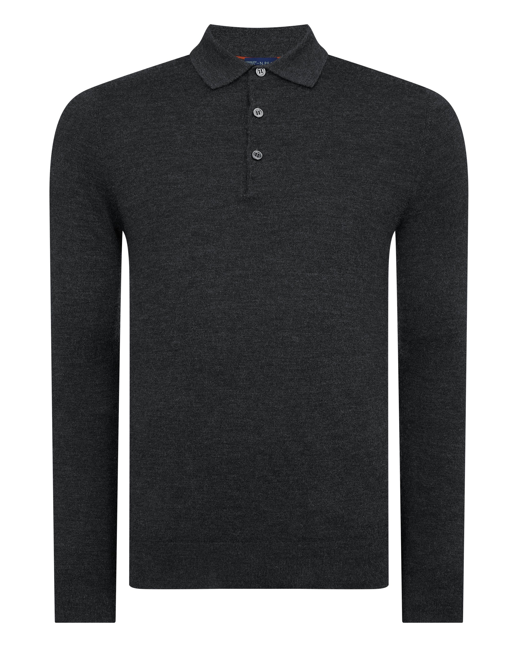 TUCCI SUPERFINE POLO SHIRT Dark Charcoal Grey - Image 2