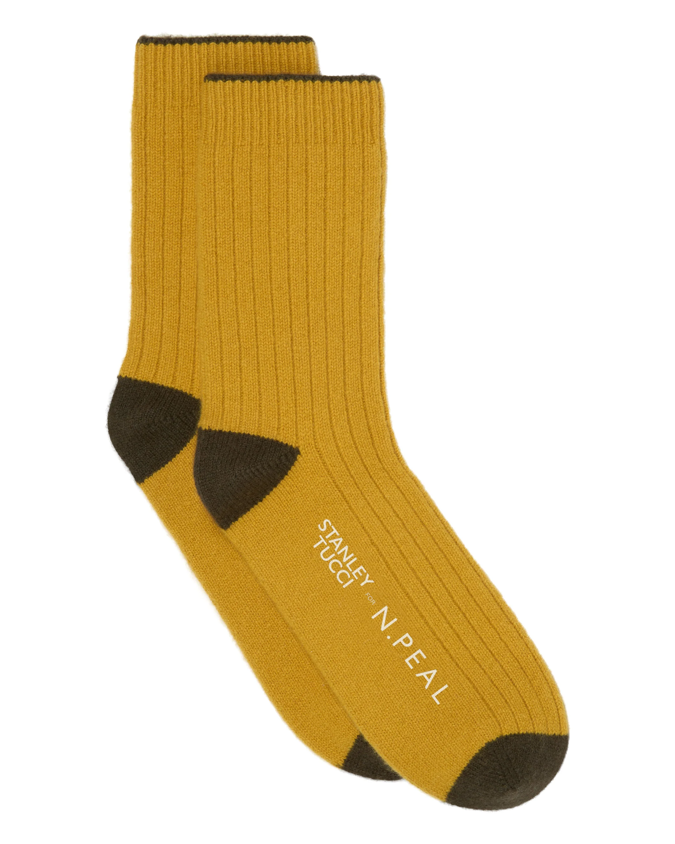 TUCCI TRAVEL SOCK Ochre Yellow + Olive Green - Image 2
