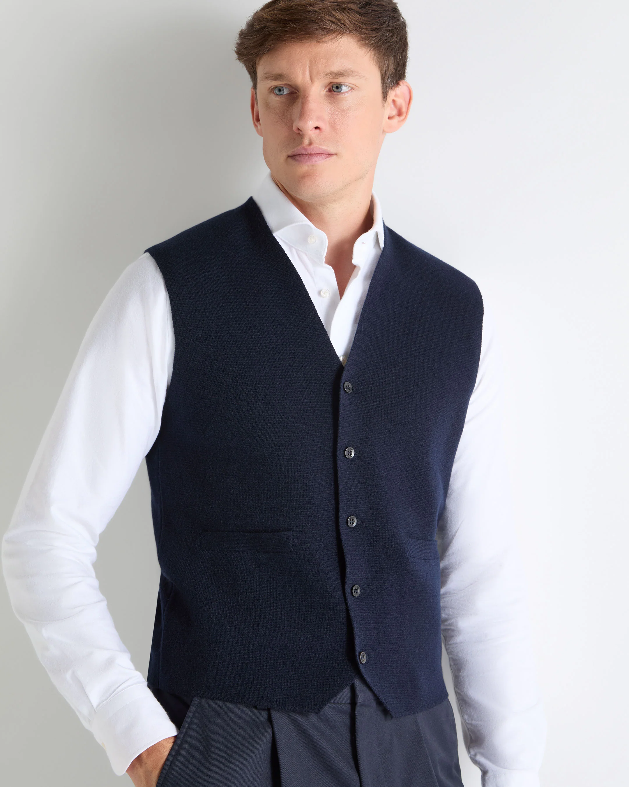 TUCCI WAISTCOAT Navy Blue - Image 5
