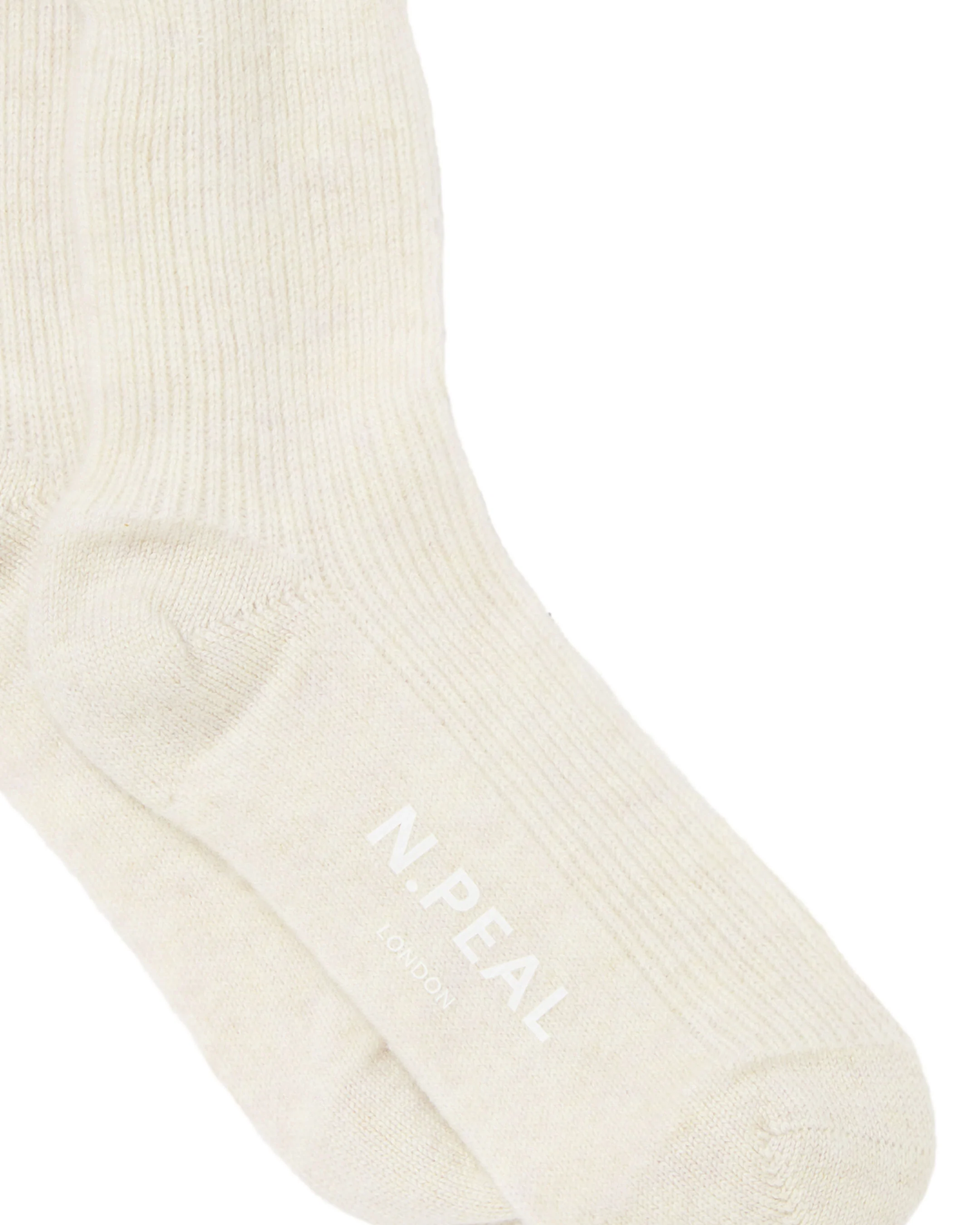 Unisex Cashmere Rib Bed Socks New Ivory White - Image 2