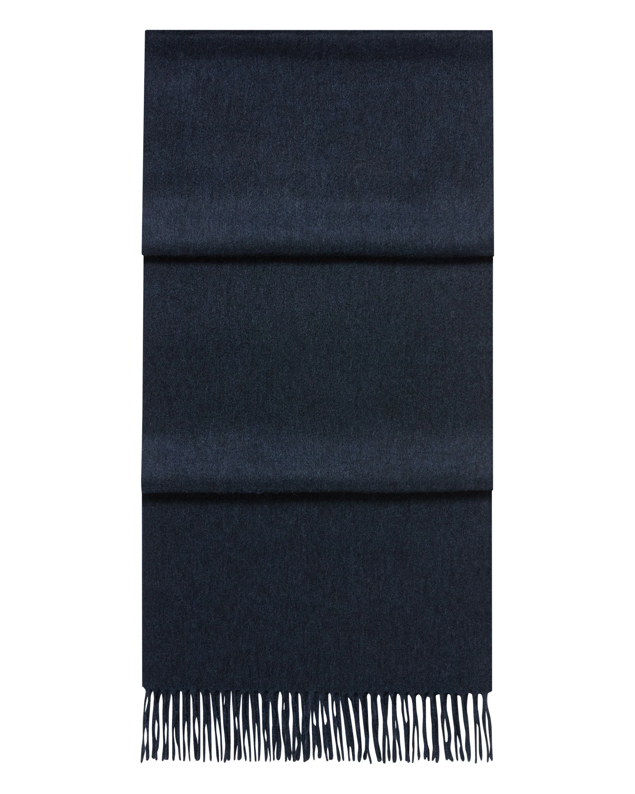 Unisex Large Woven Cashmere Scarf Indigo Blue