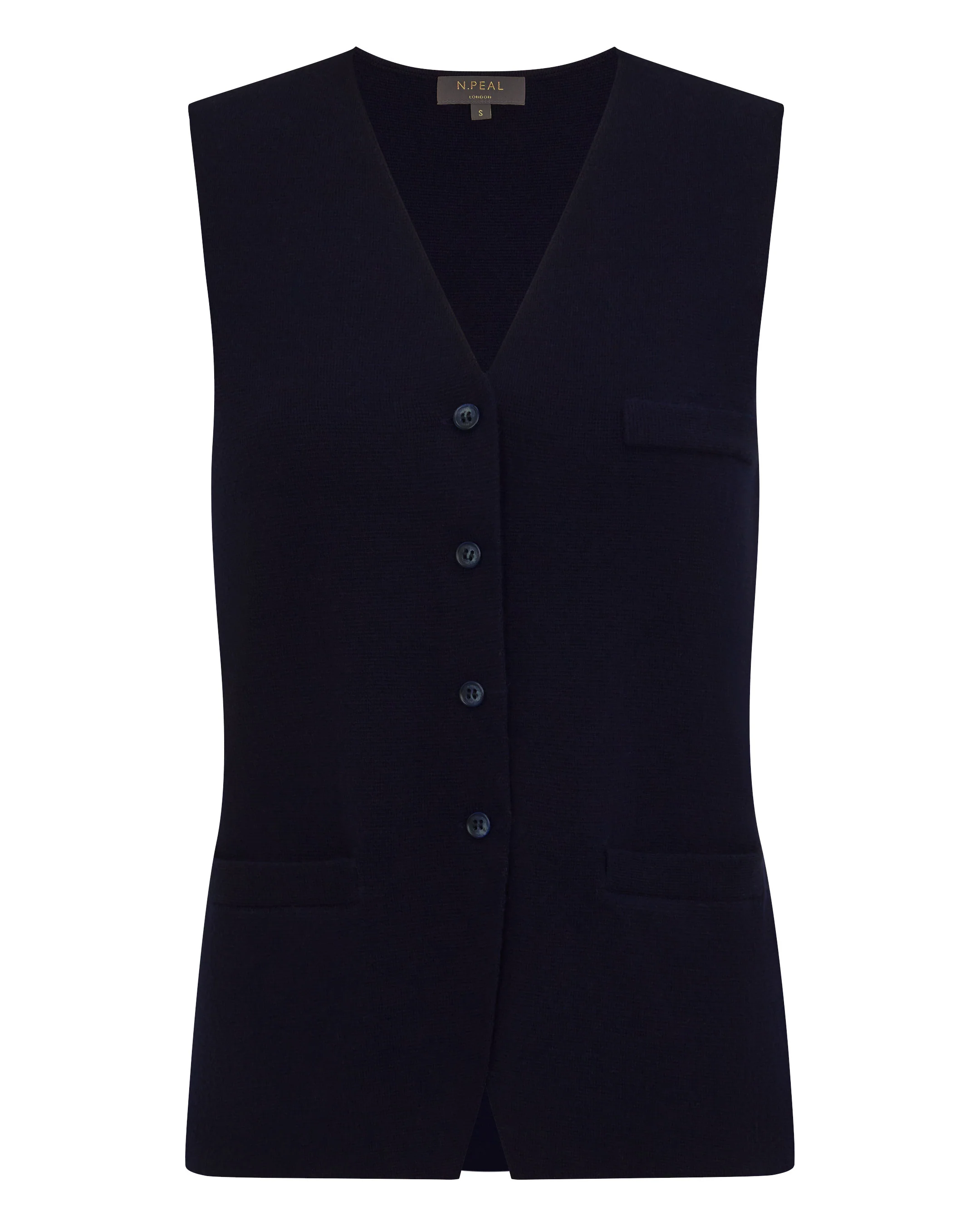 Women's Mila Cotton Cashmere Silk Waistcoat Navy Blue - Image 2