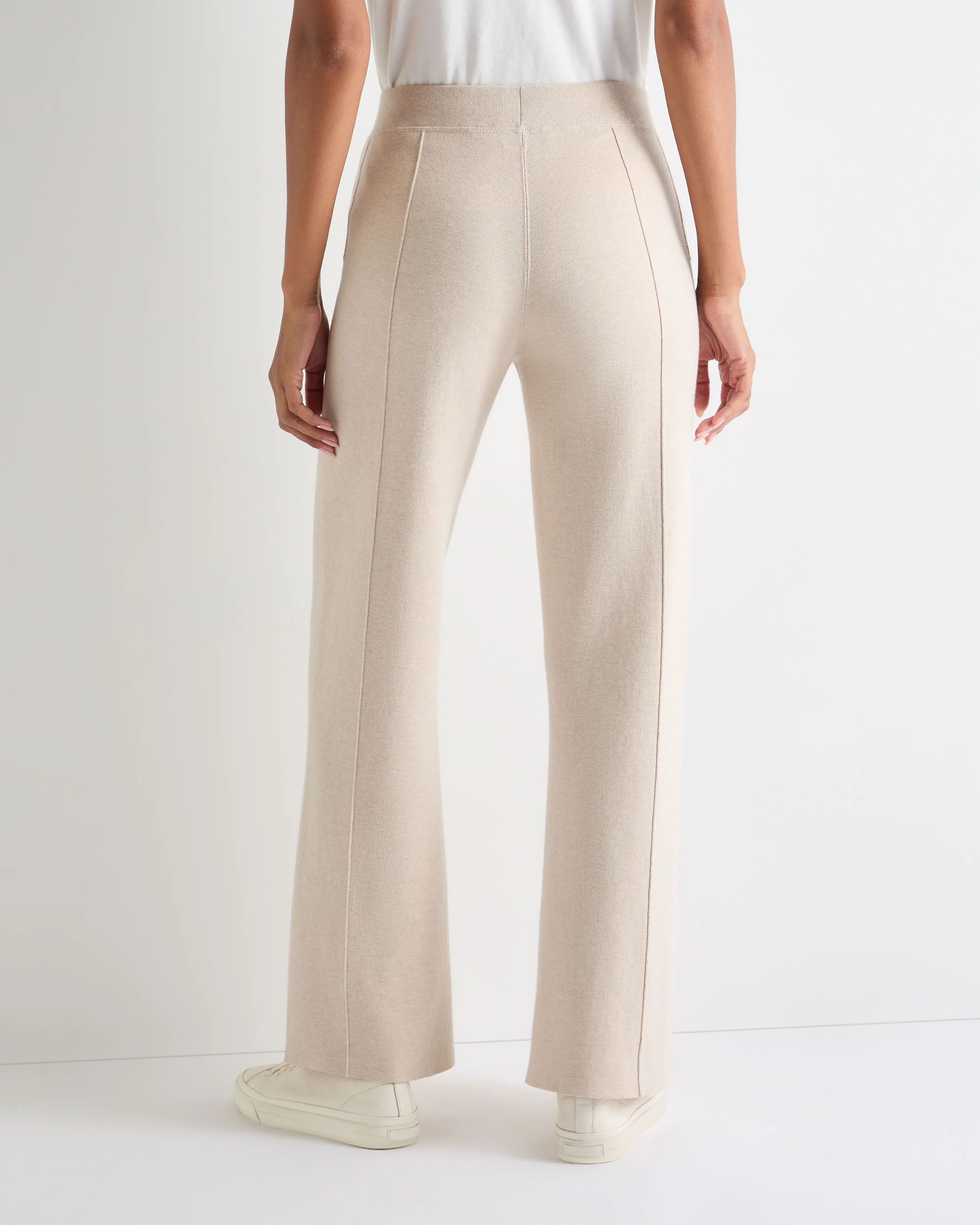 Women's Double Faced Cotton Blend Trousers Sandstone Brown - Image 4