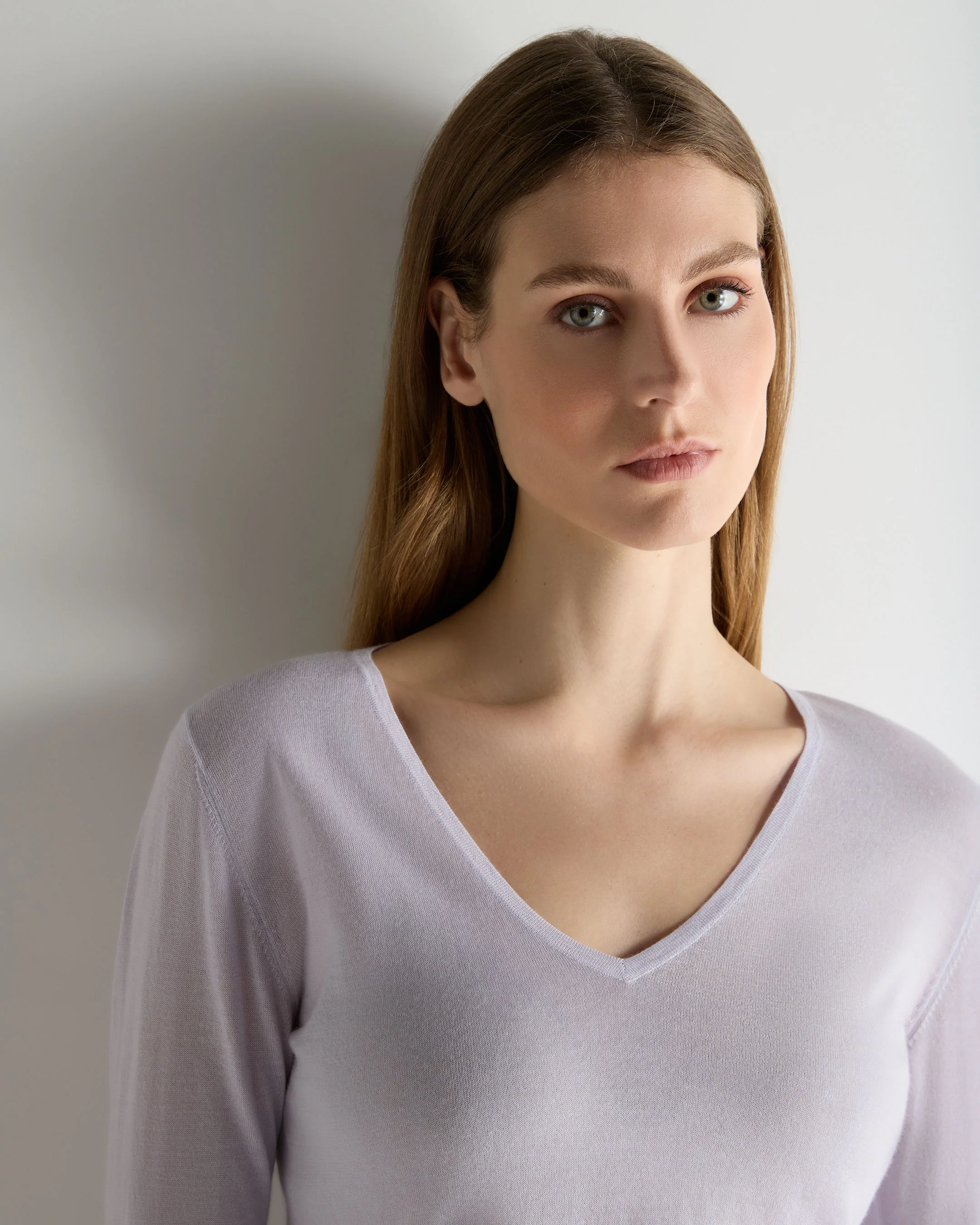 Women's Imogen Superfine Cashmere V Neck Jumper Lavender Purple - Image 5