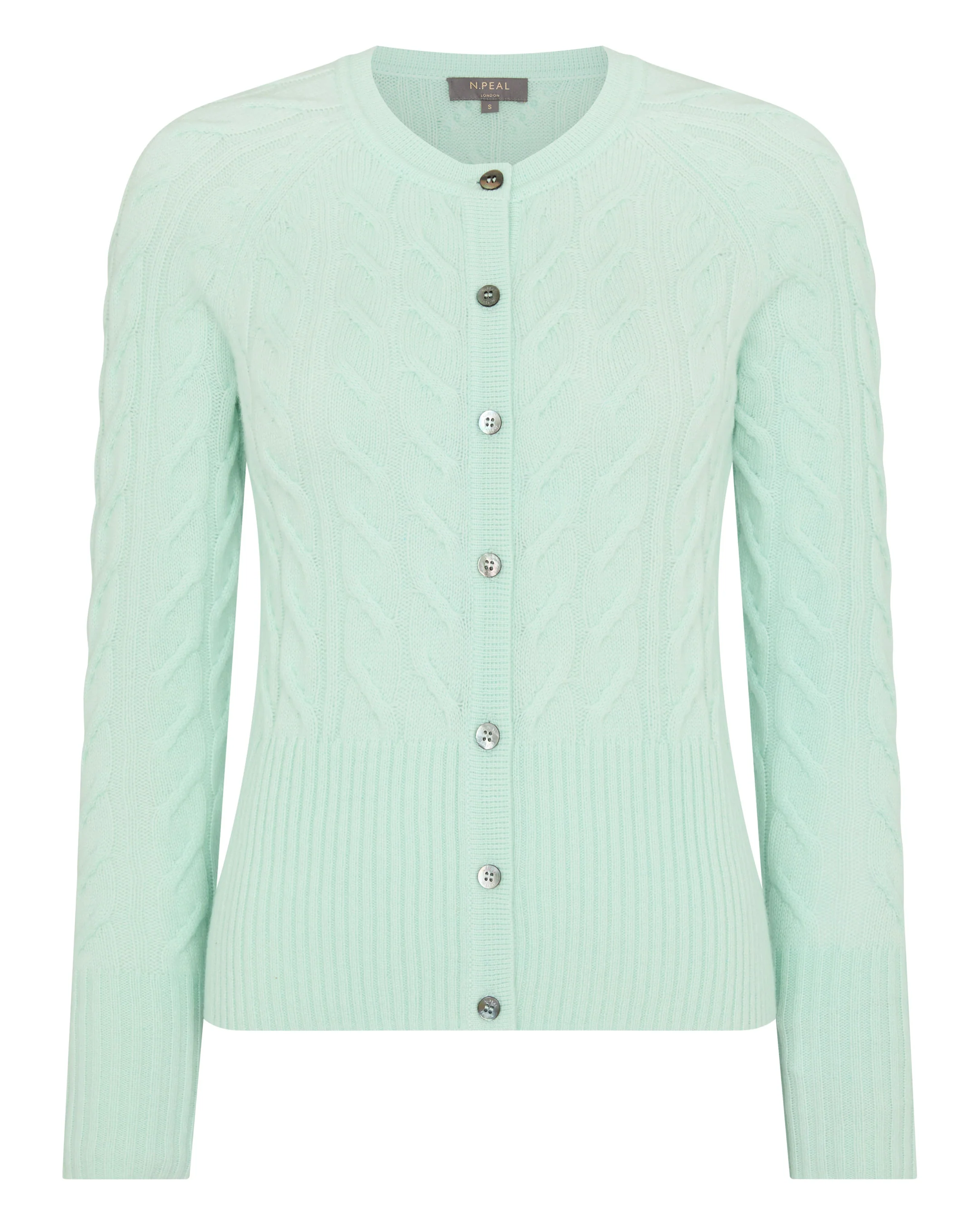 Women's Myla Cable Cashmere Cardigan Mint Green - Image 2
