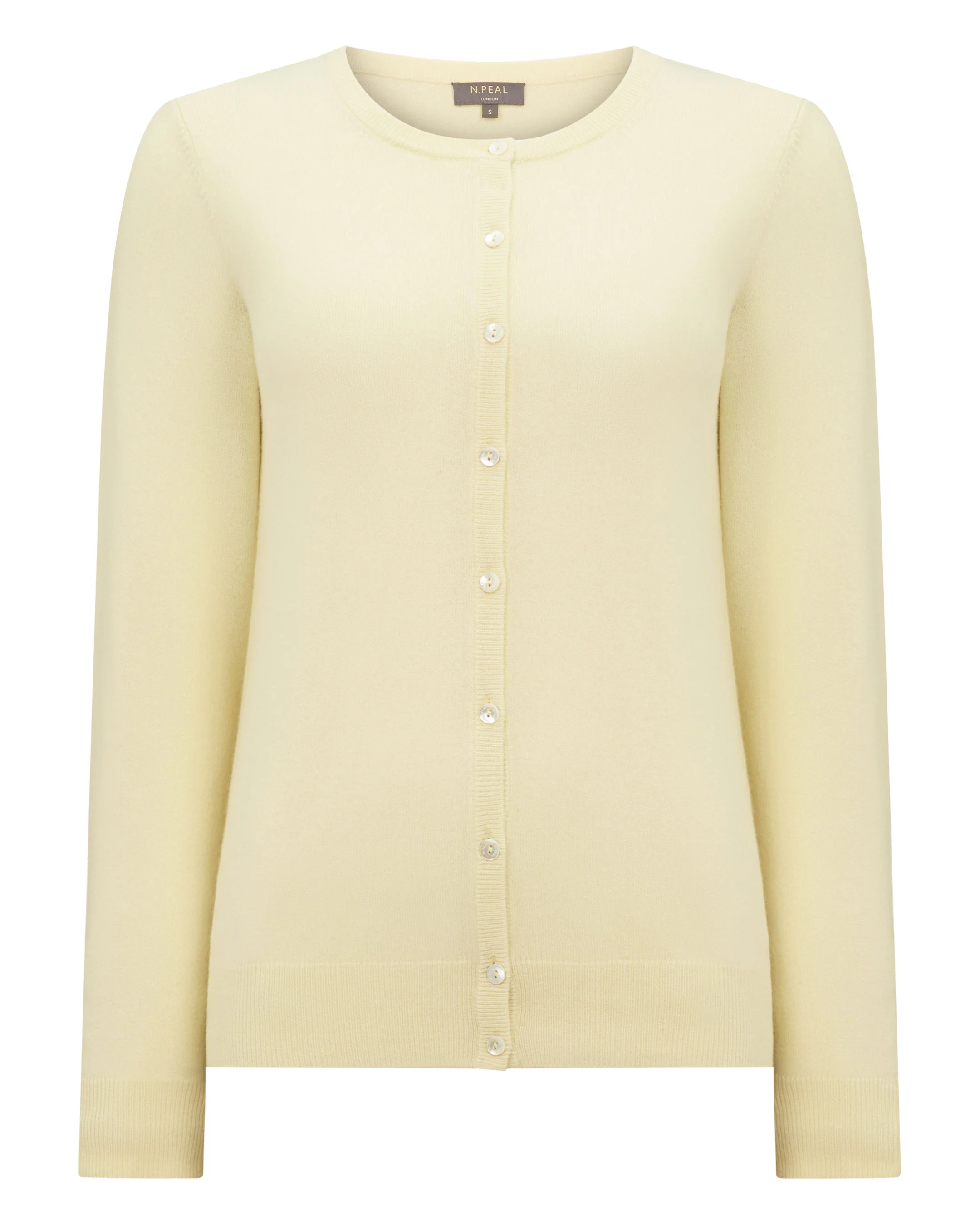 Women's Olivia Round Neck Cashmere Cardigan Butter Yellow - Image 2