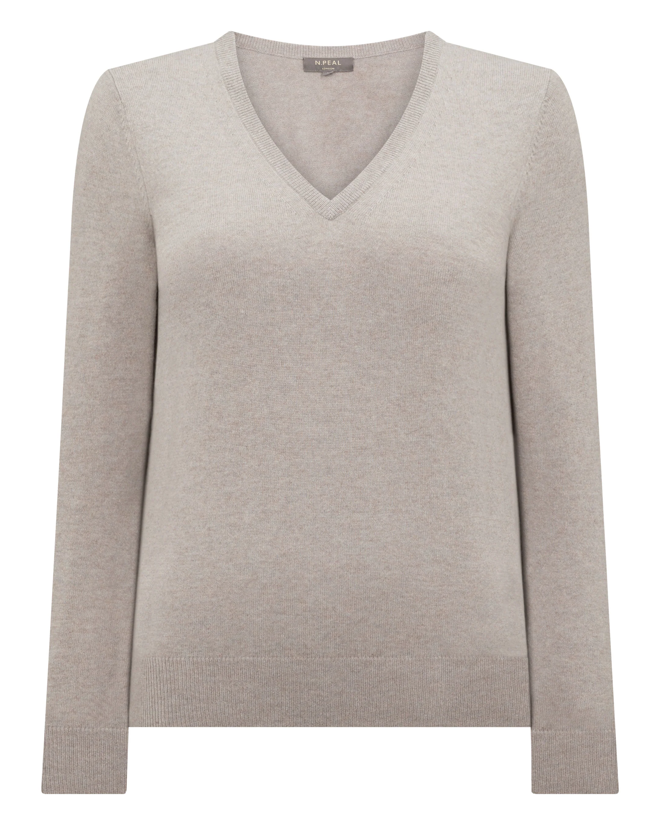 Women's Phoebe V Neck Cashmere Jumper Oat Grey - Image 2