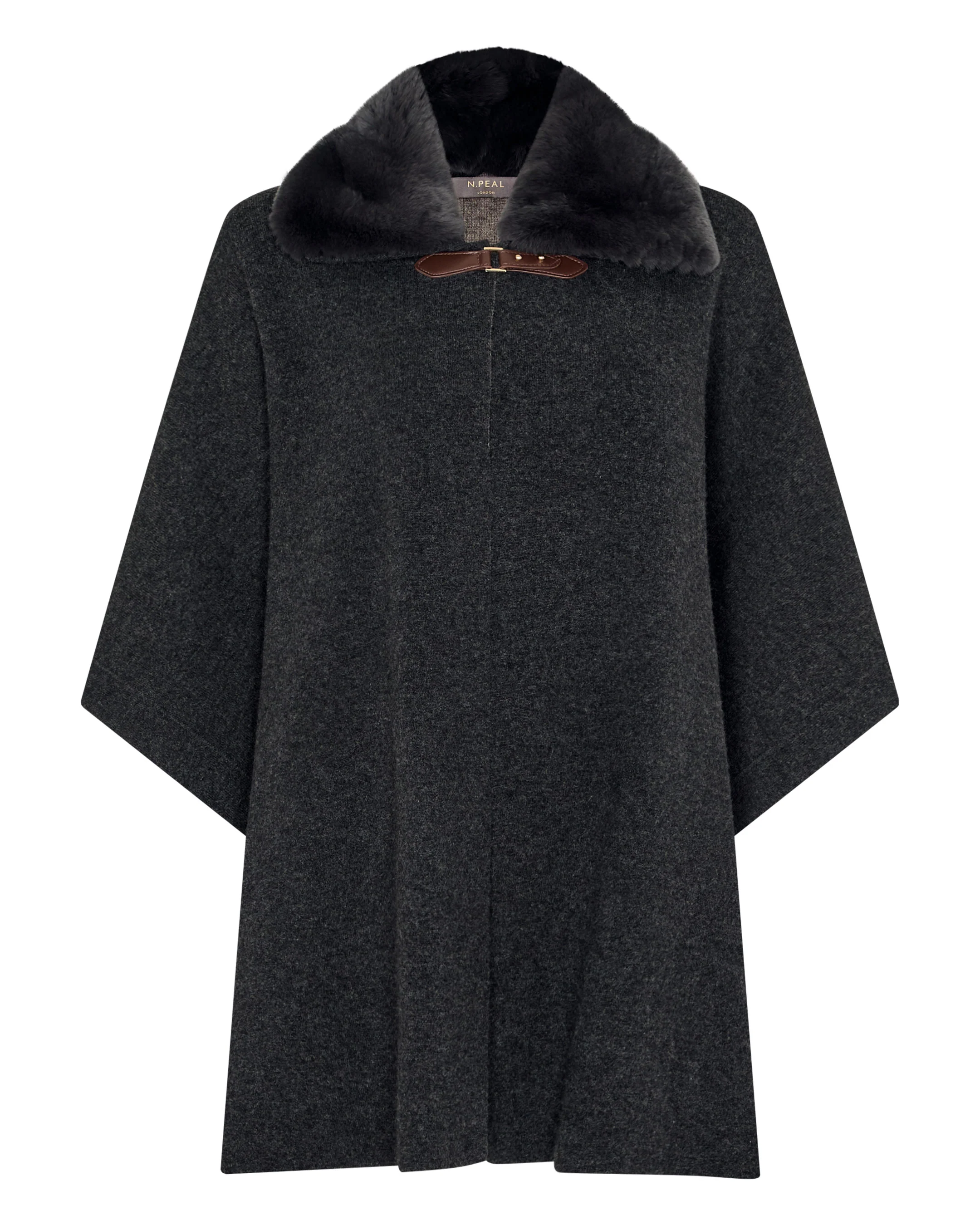 Women's Rex Collar Cape Dark Graphite Grey - Image 2