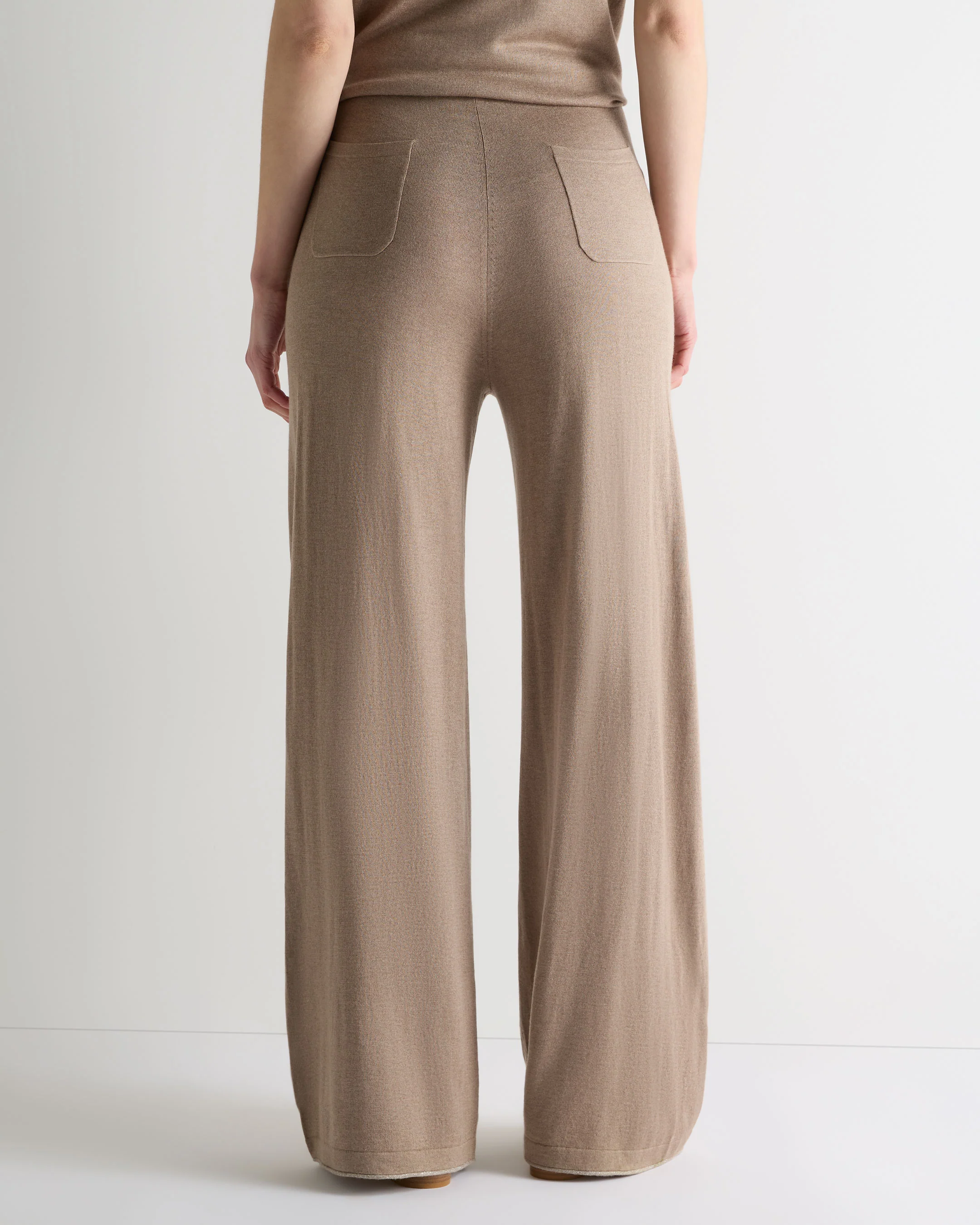 Women's Roche Silk Blend Trousers Mink Brown - Image 4