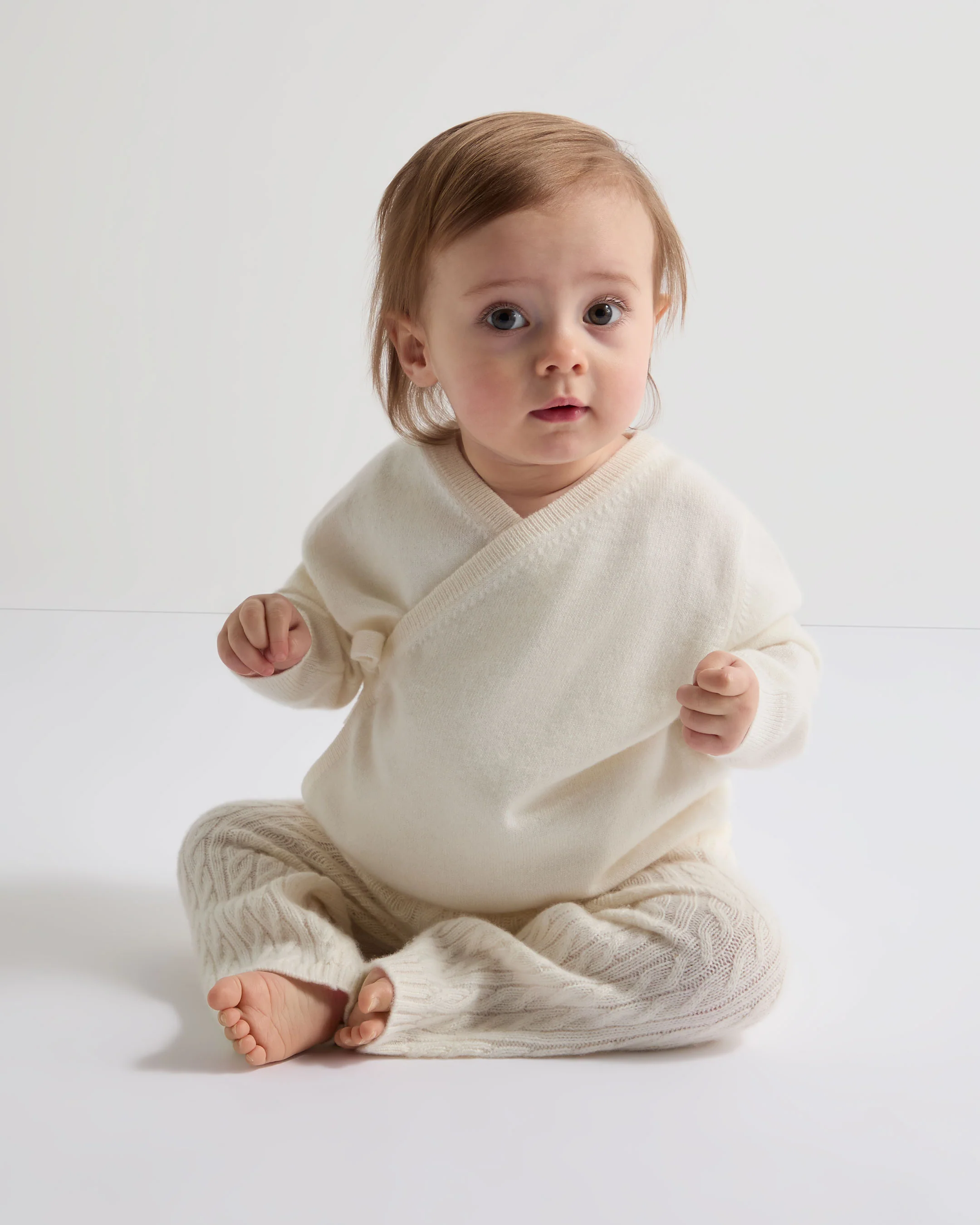 Wrap Cashmere Cardigan New Ivory White - Image 3